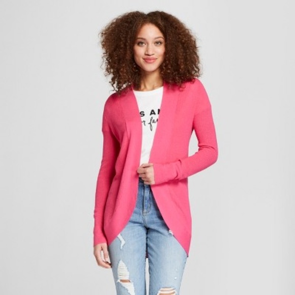 a new day Sweaters - A New Day Pink Long Sleeve Cocoon Cardigan